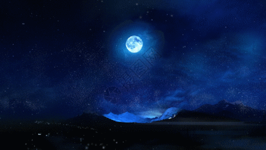 唯美夜空粒子GIF图片