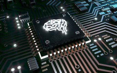 AI人脑形智能芯片背景图片