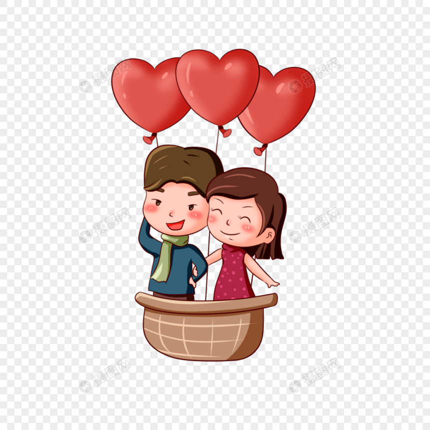热气球上的情侣图片