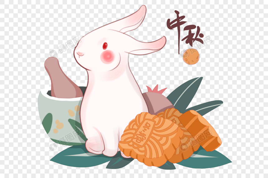中秋月饼 玉兔图片