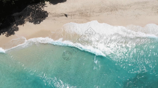 大海海边沙滩沙滩大海垂直航拍GIF高清图片