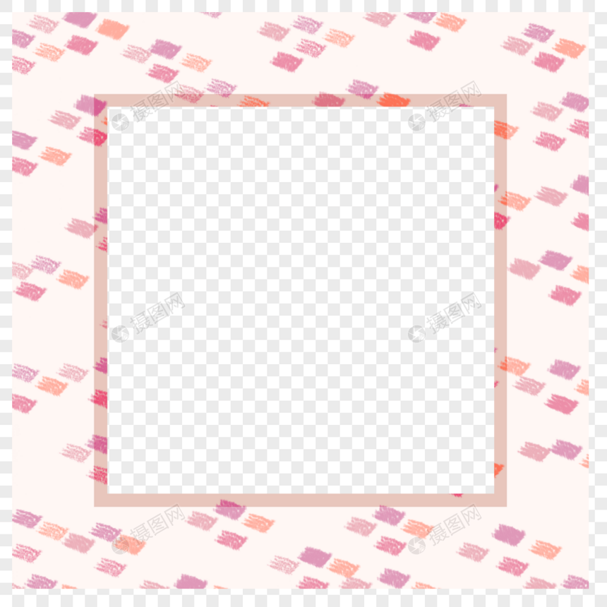 粉色方形花点边框图片