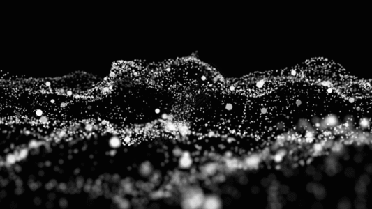 白色粒子海平面动画GIF图片
