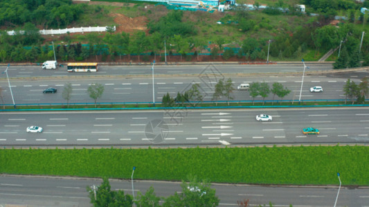 高速路背景航拍城市交通GIF高清图片