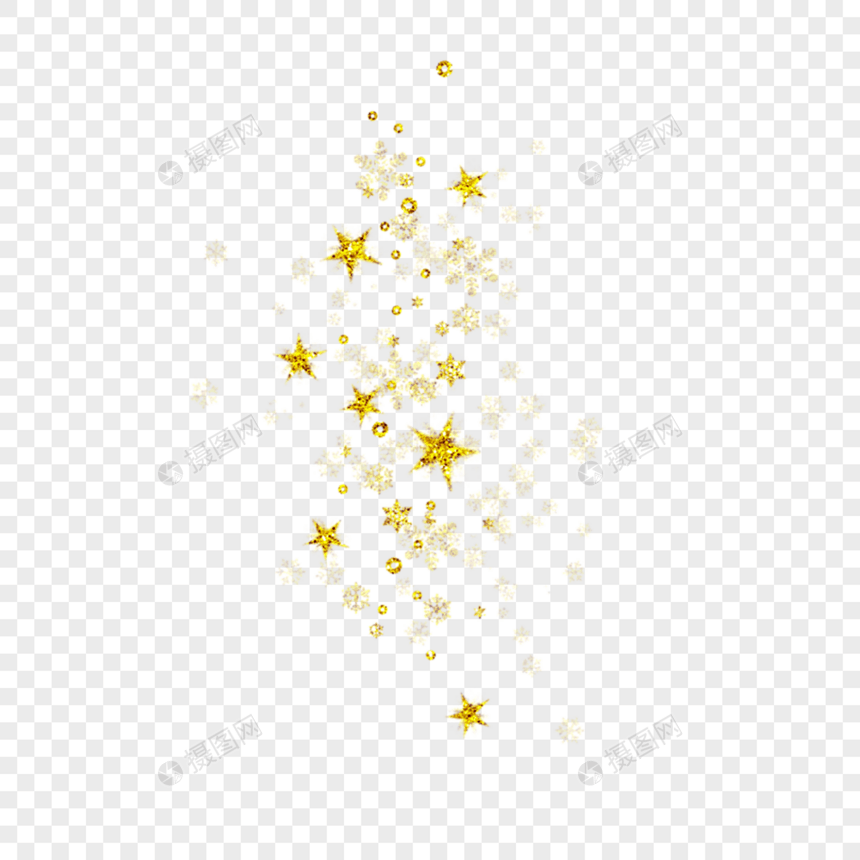 金色闪耀星星效果元素图片
