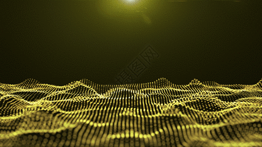 金色粒子波浪动画GIF图片