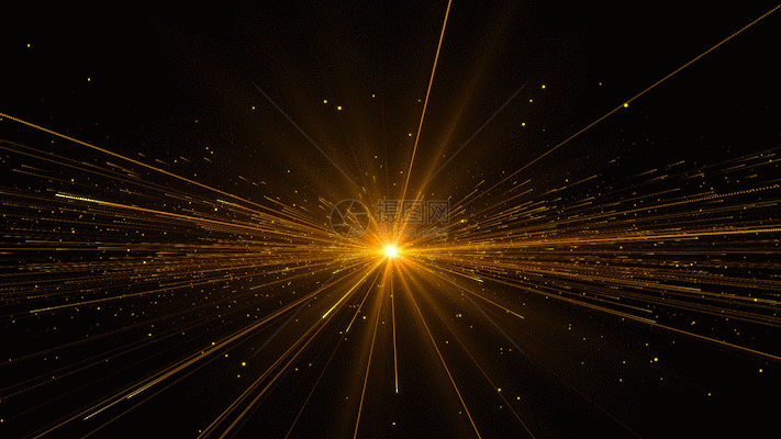金色粒子光线动画GIF图片