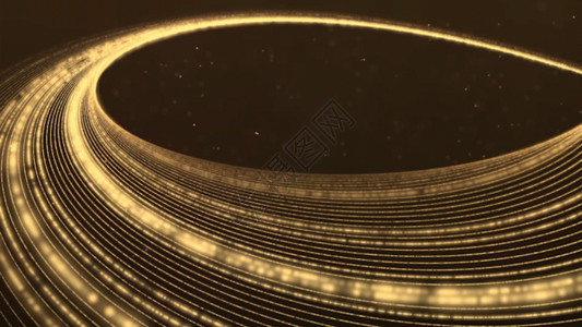 金色曲线素材金色粒子光线旋转GIF高清图片