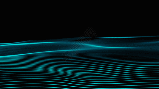 蓝色光线海平面动画GIF图片