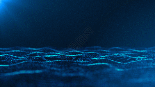 蓝色粒子海平面动画GIF图片