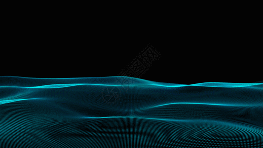 蓝色粒子海平面动画背景GIF图片