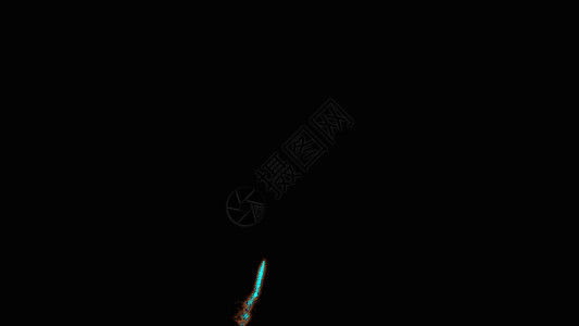 火箭上升图蓝色粒子烟花爆炸GIF高清图片