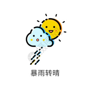 写实暴雨图标暴雨转晴GIF高清图片