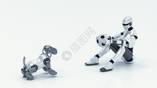 足球机器人创意人工智能场景设计图片