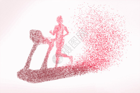 粉色的剪影跑步颗粒剪影GIF高清图片