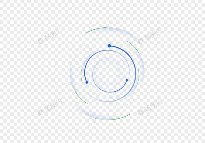 蓝色科技圆环光效图片