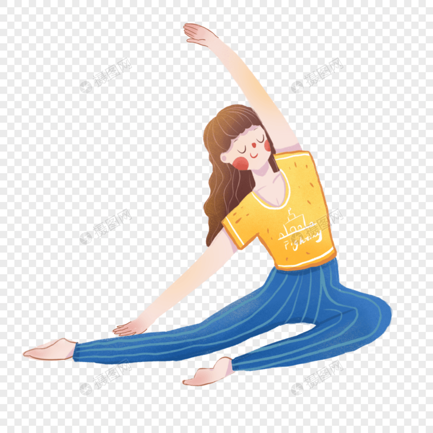 夏日瑜伽健身女孩图片