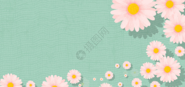 夏日清新背景花卉二分之一留白背景GIF动图高清图片