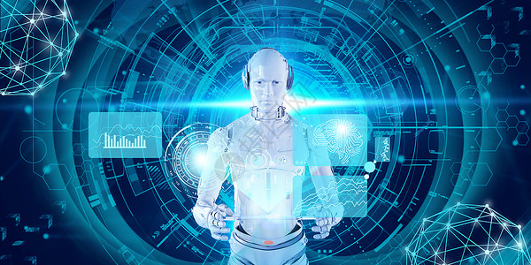 机器人商务科技背景背景图片