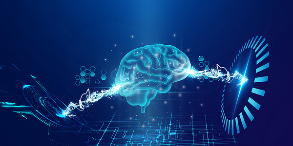 AI大脑智能科技背景机械光圈高清图片素材