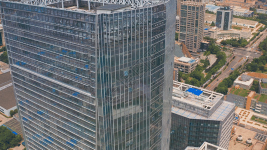 南京路银行航拍高楼GIF高清图片