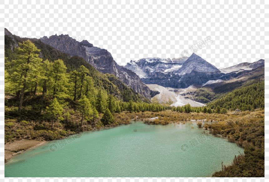 湖边山色图片