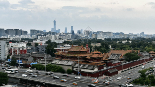 汽车北京北京雍和宫延时摄影GIF高清图片