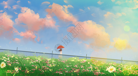 ps花海素材夏插画