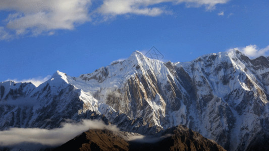 雪山草原风光西藏群山延时GIF高清图片