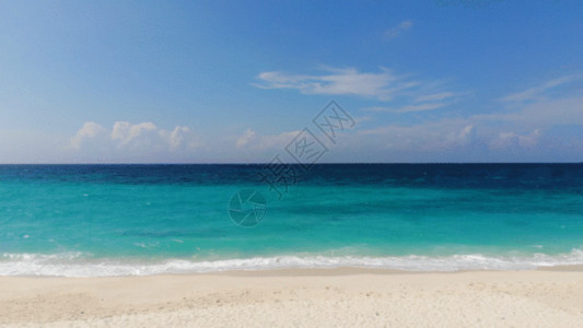 蓝色海水背景沙滩GIF高清图片