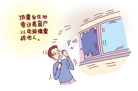 地震知识漫画祈福高清图片素材