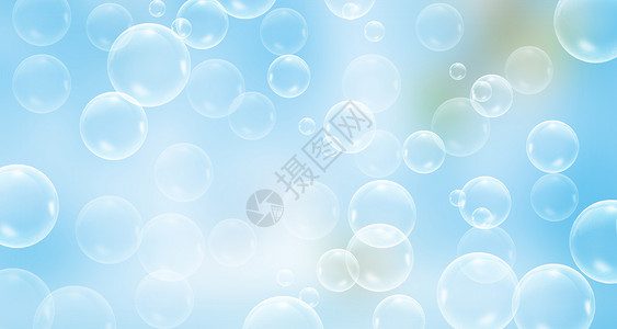 泡沫蓝色清新气泡背景设计图片