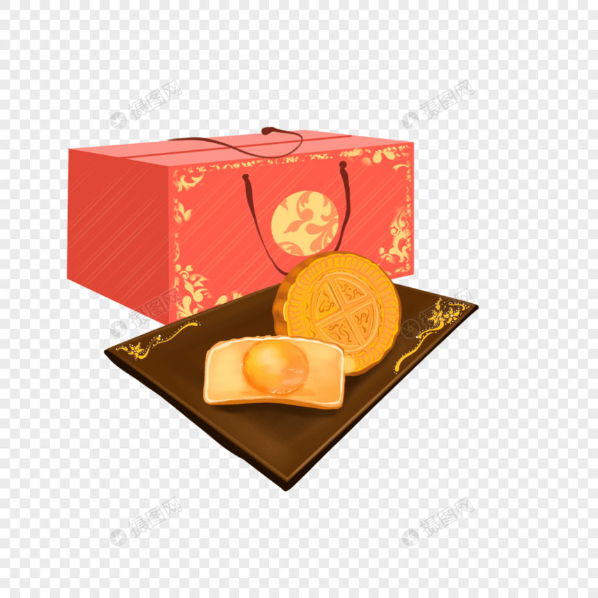 中秋节月饼礼盒元素图片