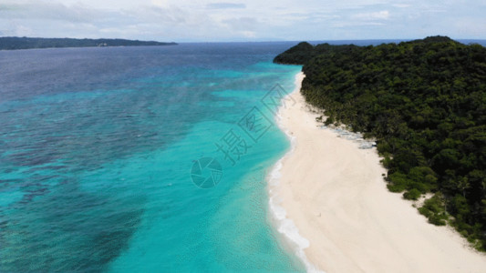菲律宾长滩沙滩海岸航拍GIF高清图片