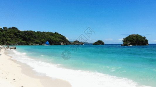 海浪拍打沙滩菲律宾长滩岛GIF高清图片