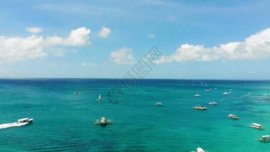 蓝色帆船东南亚小岛 GIF高清图片