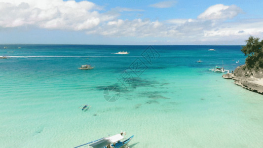 马尔代夫海岛菲律宾长滩岛航拍GIF高清图片
