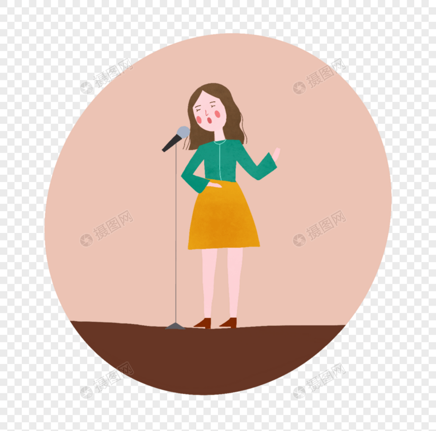 唱歌的女生图片