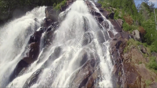 俯视山林山泉瀑布GIF高清图片