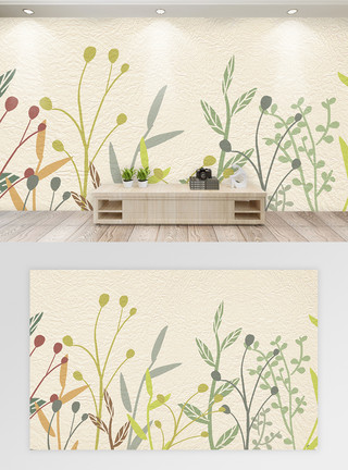 小清新墙纸小清新花卉手绘背景板模板