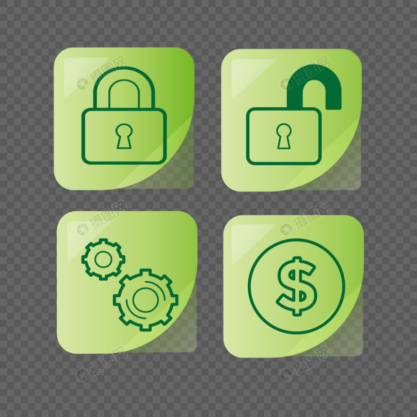 绿色安全图标合集图片