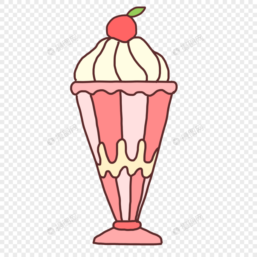 樱桃奶油冰淇淋图片