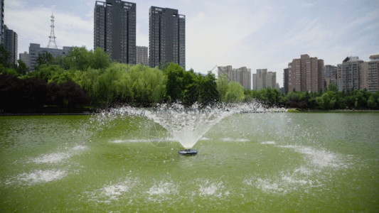 喷泉公园公园空镜高速摄影GIF高清图片