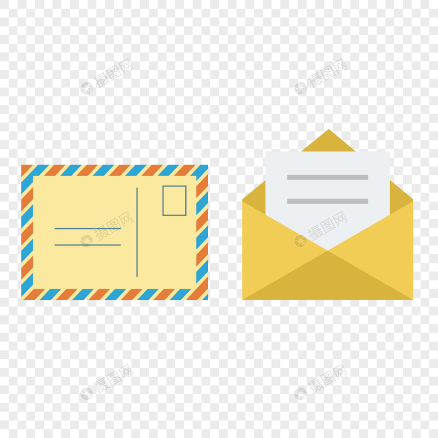 信件和信封图标图片