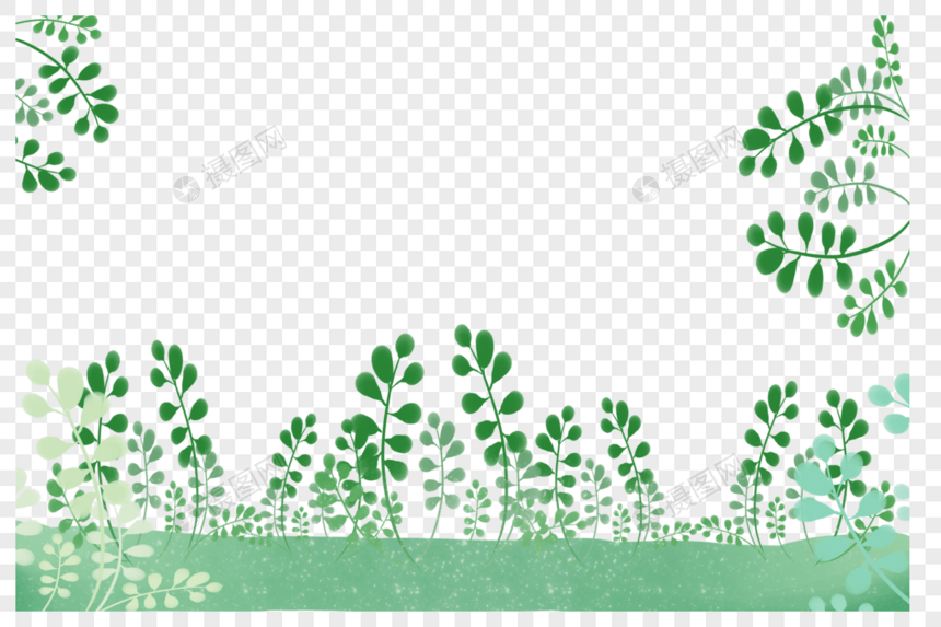 清新森系绿色草地植物背景图片