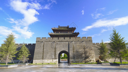 古老的城堡辽阳东京城天佑门延时GIF高清图片