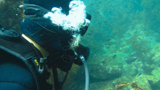 制氧气潜水水肺呼吸GIF高清图片