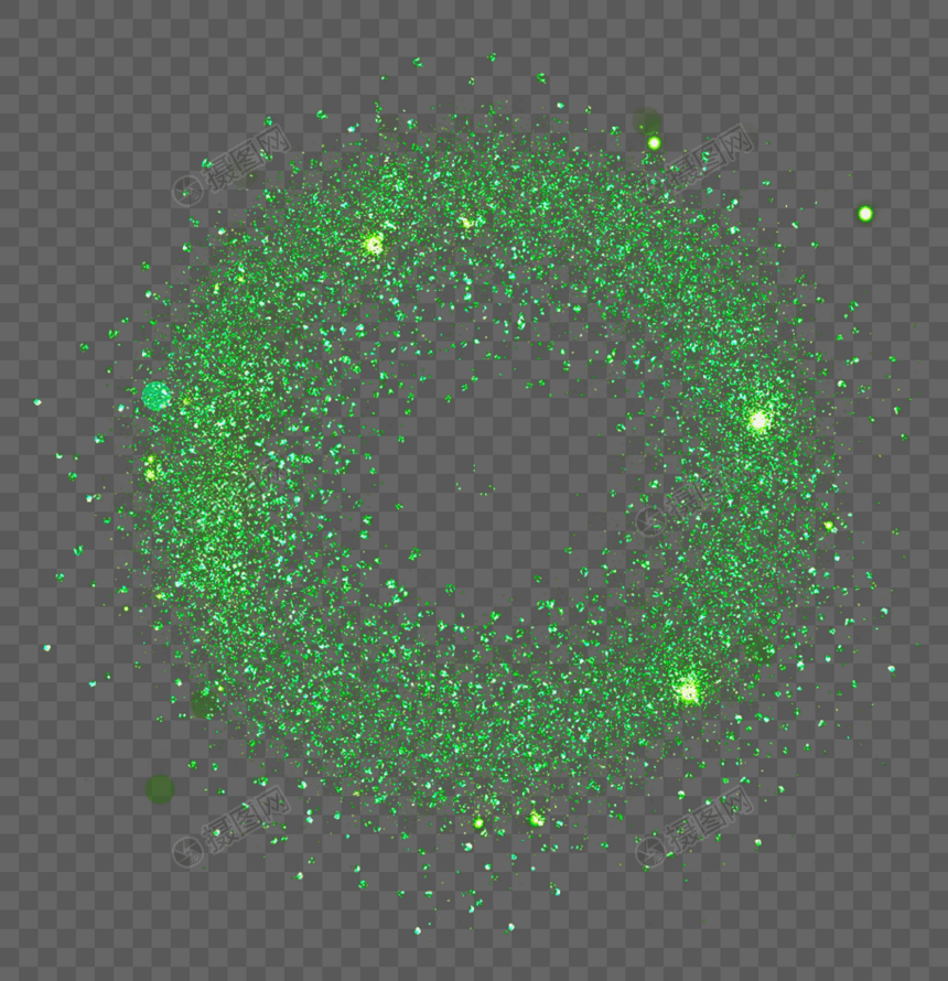绿色圆形粉末光效图片