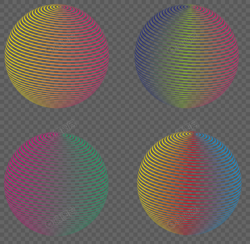 科技感线球体素材图片