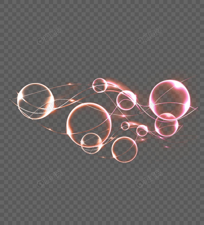 粉红泡泡系列漂浮元素图片